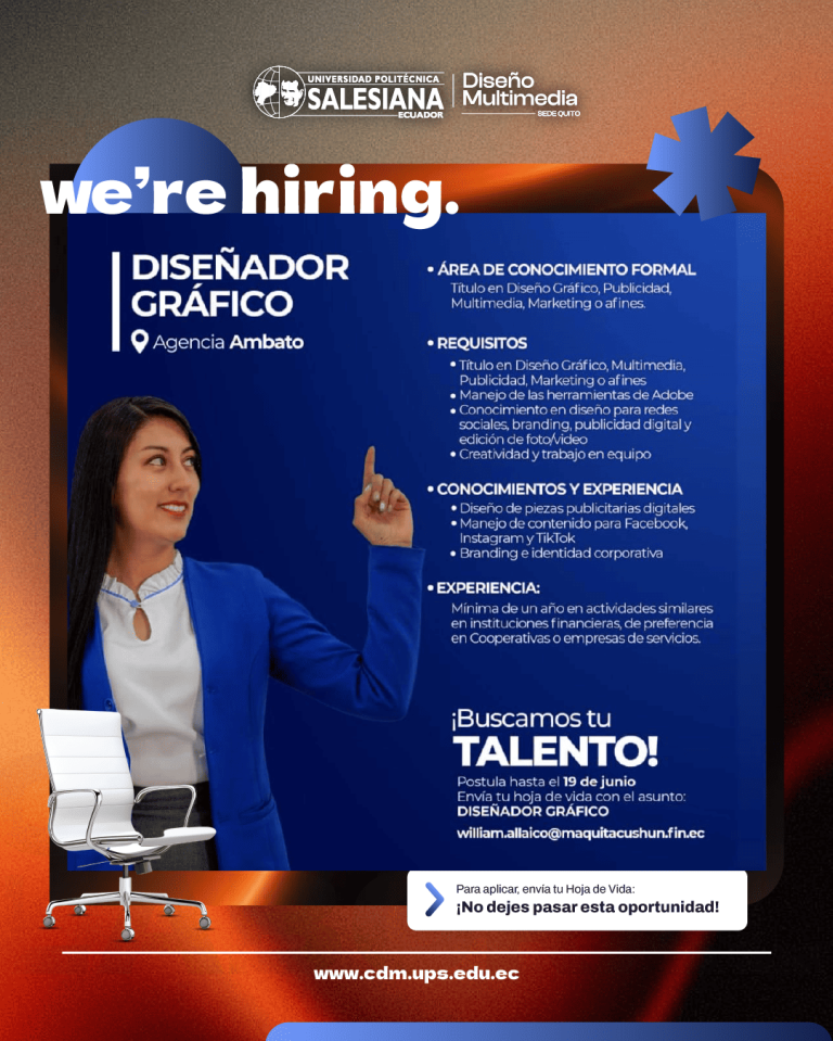 Convocatoria de empleo para Diseño Multimedia